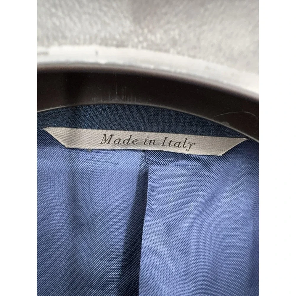 Canali Blazer Mens 48 Blue Wool Stretch Plaid 2 Button Sport Coat Made In Italy